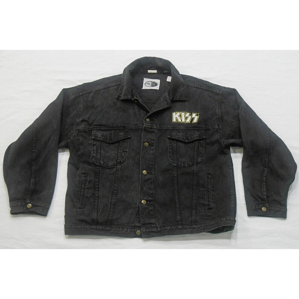Vintage 1997 KISS Denim Jacket XL Official Band Patches Rock Tour Memorabilia